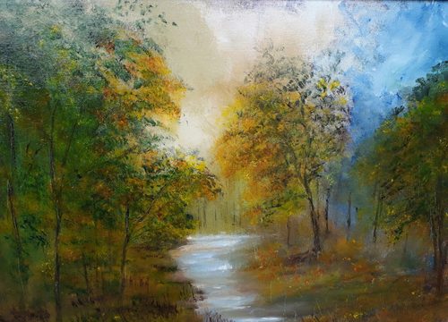 Jenny. English woodland, oils.